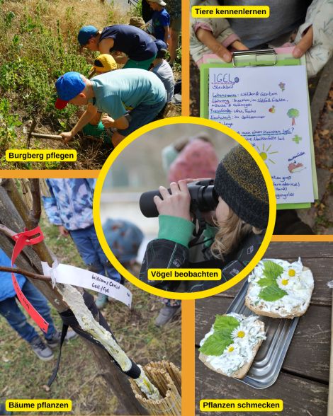 Collage JuNa mit Kindern in der Natur (Grafik: S. Barnewitz)